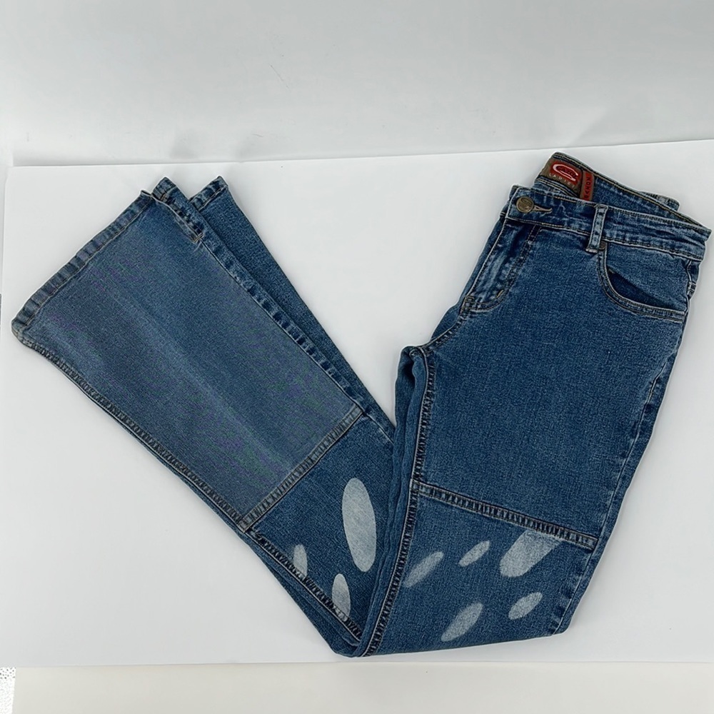 Vintage Y2k 90's Gazoz Flare Patchwork Distressed Medium Rise Jeans 8